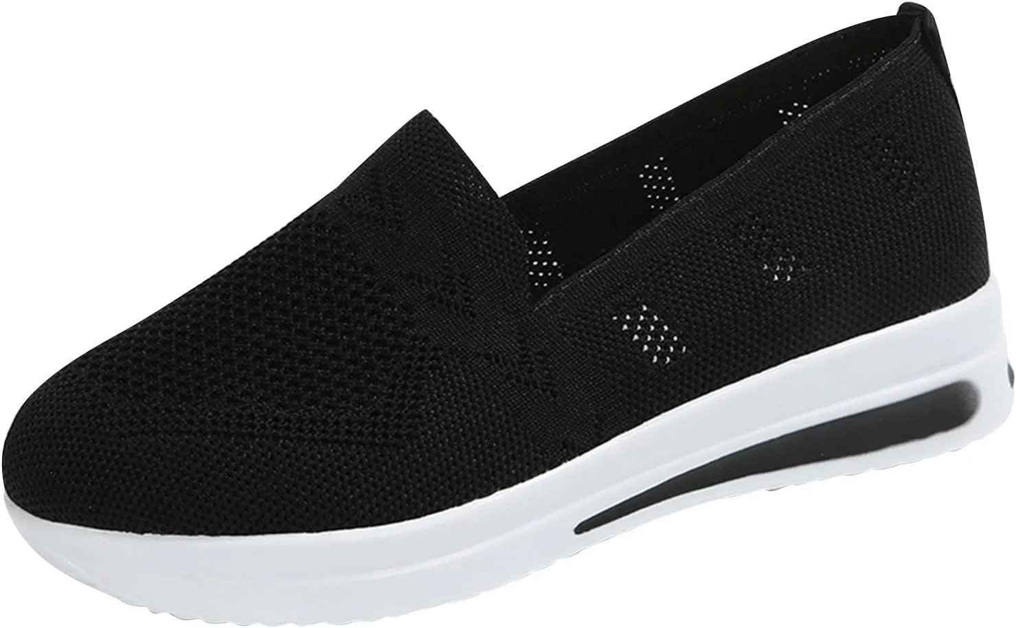 Hbeylia Women's Athletic Running Shoes Fashion Platform Wedge Comfortable Breathable Knit Sock Air Cushion Low Top Sneakers Slip On Lightweight Sports Canvas Shoes Loafers for Work Nurse