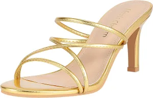 Heels Charm Women's Stiletto Heeled Sandals 3.27 Inches Open Toe Slip On High Heel Sandal Dress Dancing Sandals Daily Work Usual Party Wedding Shoes