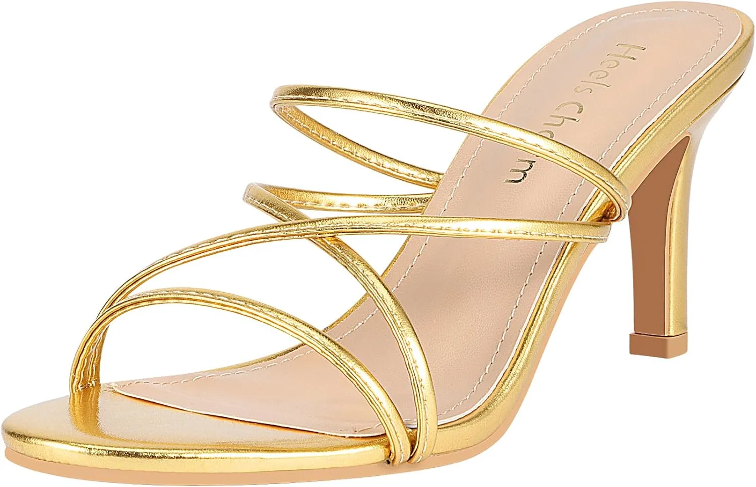 Heels Charm Women's Stiletto Heeled Sandals 3.27 Inches Open Toe Slip On High Heel Sandal Dress Dancing Sandals Daily Work Usual Party Wedding Shoes