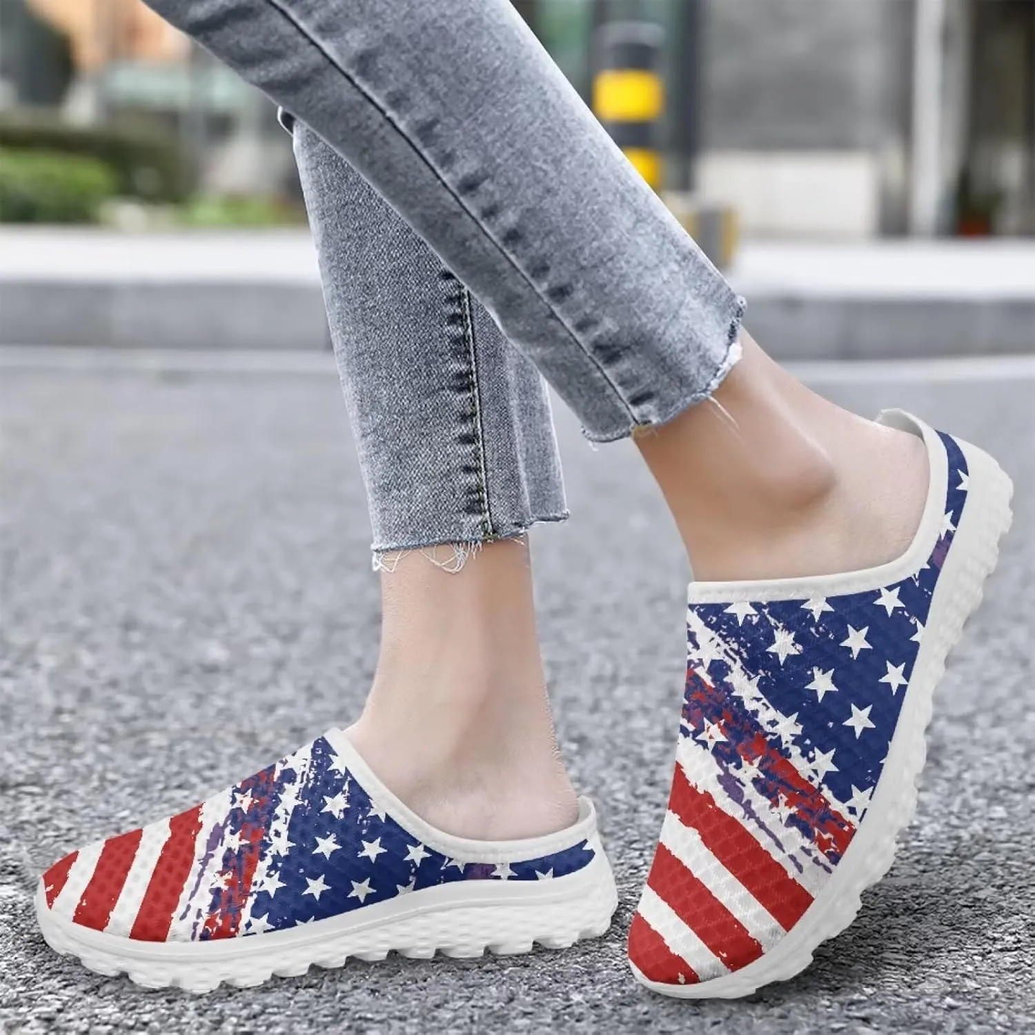 Howilath Women's Mule Shoes Casual Slip on Half Shoes with Arch Support Breathable Walking Mules Sneakers Sandals US Size 6-13.5