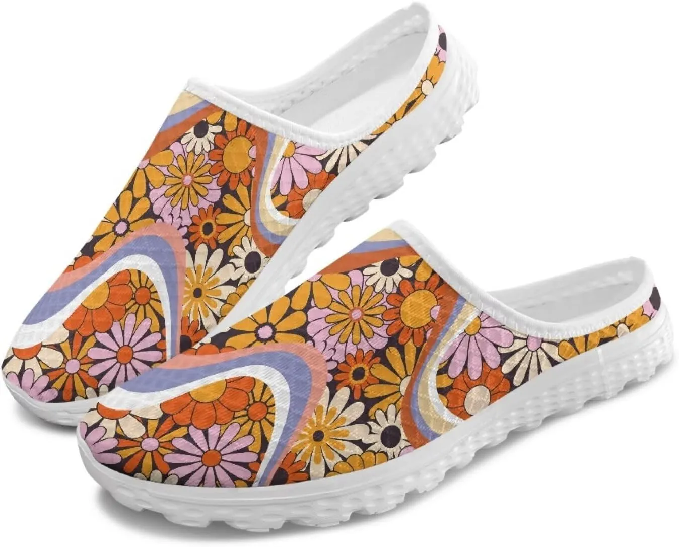 Howilath Women's Sport Mules Tennis Shoes Slip on Garden Shoes Loafers Fashion Backless Sneakers for Street Style Outdoor