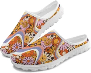 Howilath Women's Sport Mules Tennis Shoes Slip on Garden Shoes Loafers Fashion Backless Sneakers for Street Style Outdoor