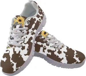 HUGS IDEA Women's Road Running Shoes Nurse Pattern Lightweight Sport Sneakers