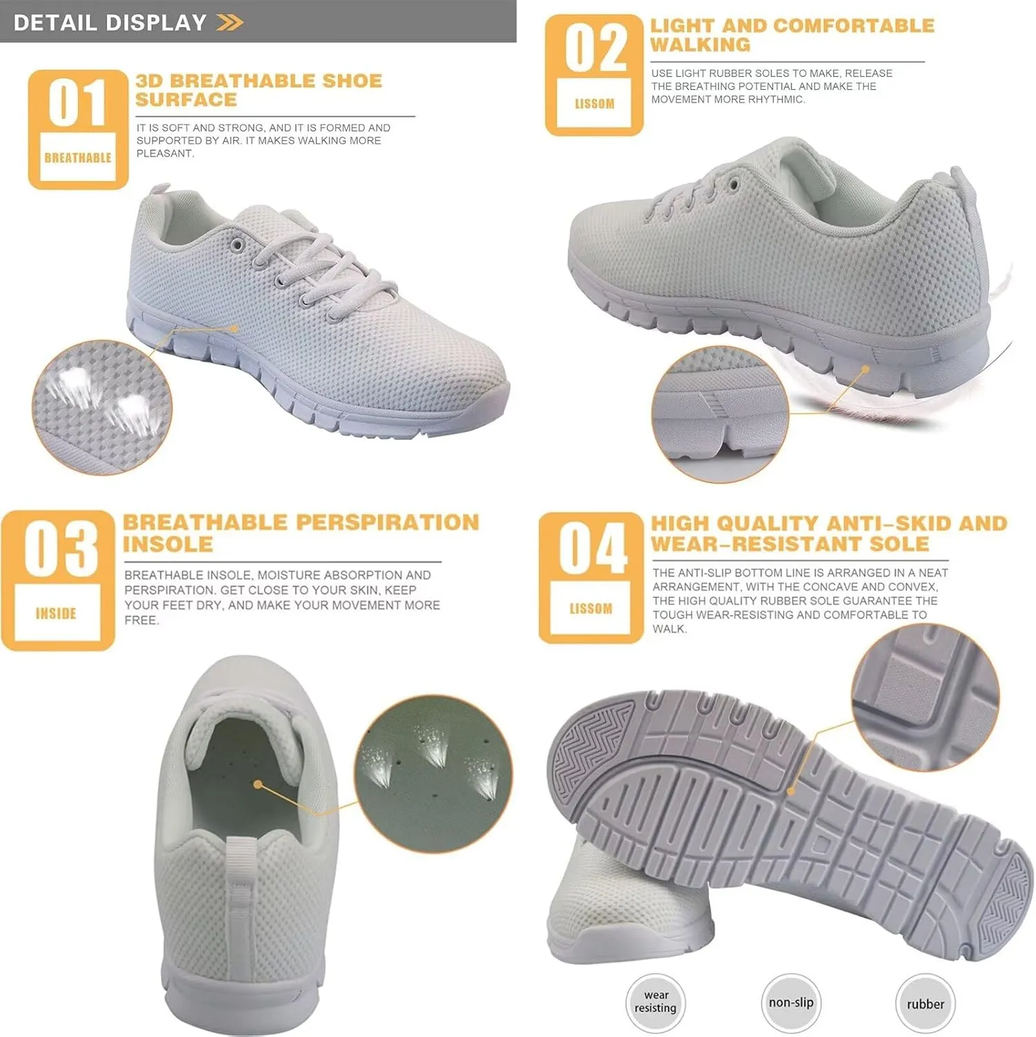 HUGS IDEA Women's Road Running Shoes Nurse Pattern Lightweight Sport Sneakers