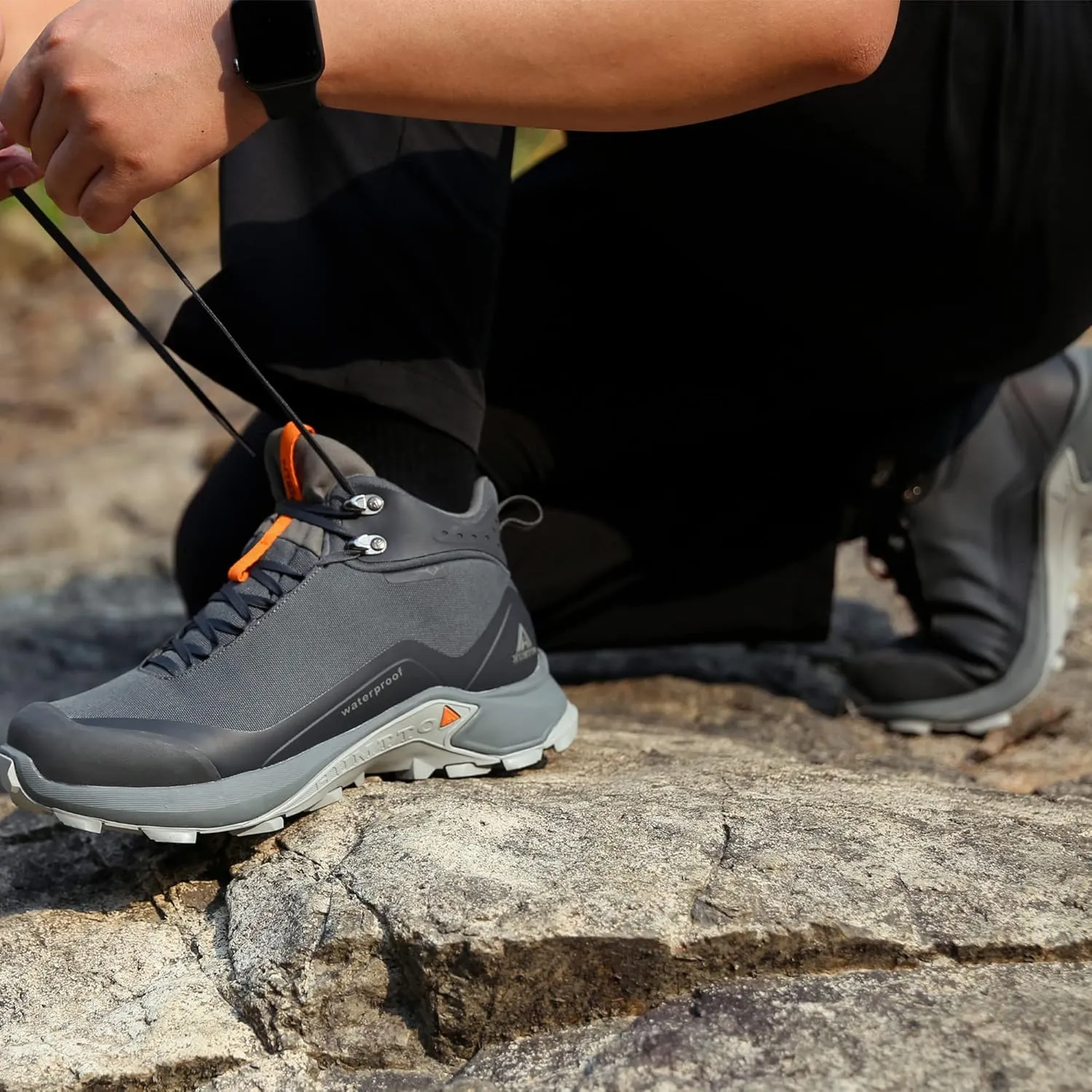 HUMTTO Men's All-Terrain Waterproof Hiking Boots Lightweight Breathable Outdoor Ankle Boots Trekking Hiking Shoes