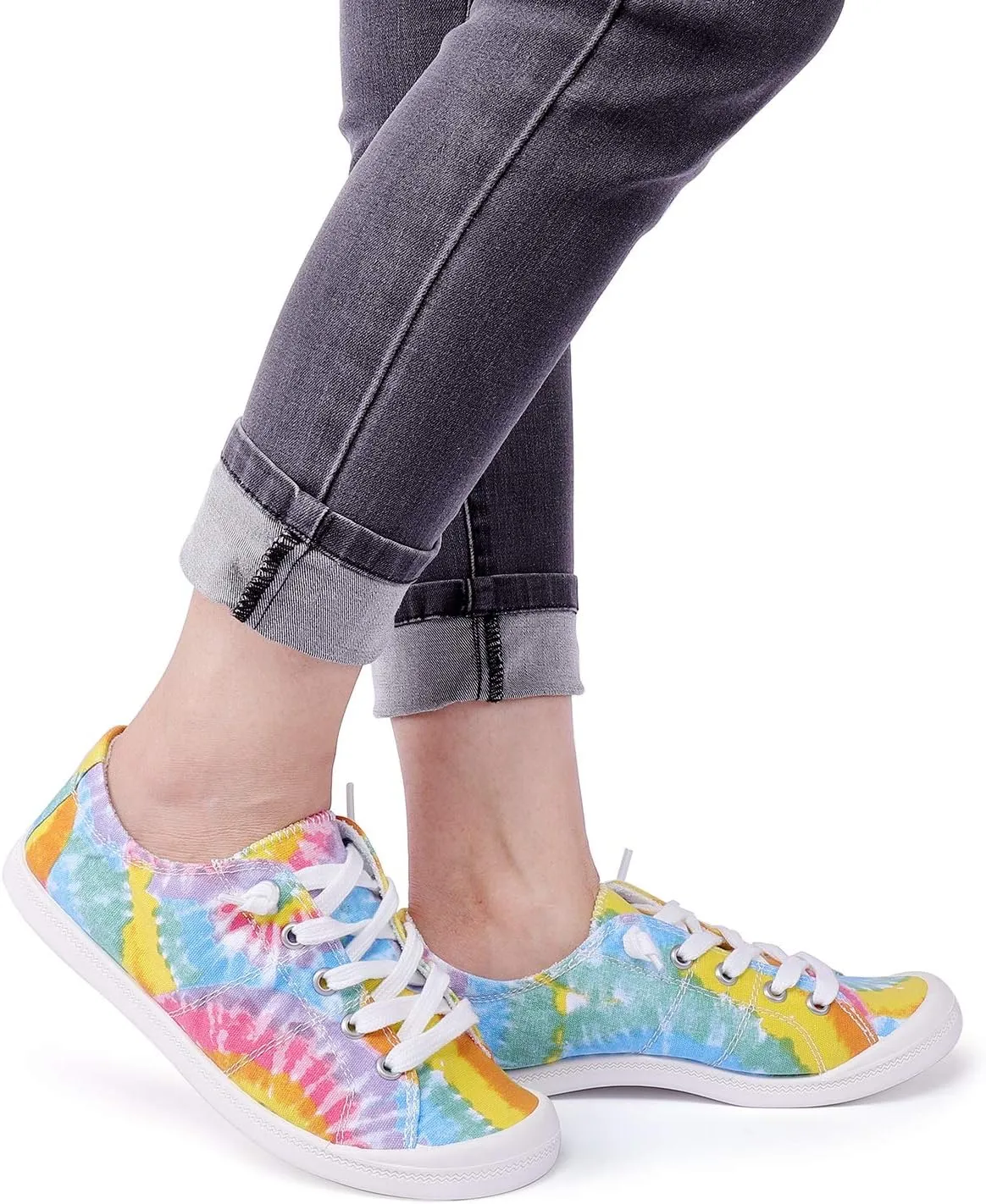 Hxlber Women's Low Top Sneaker - Round Toe Comfort Casual Canvas Shoes Fashion Sneakers for Walking for Women