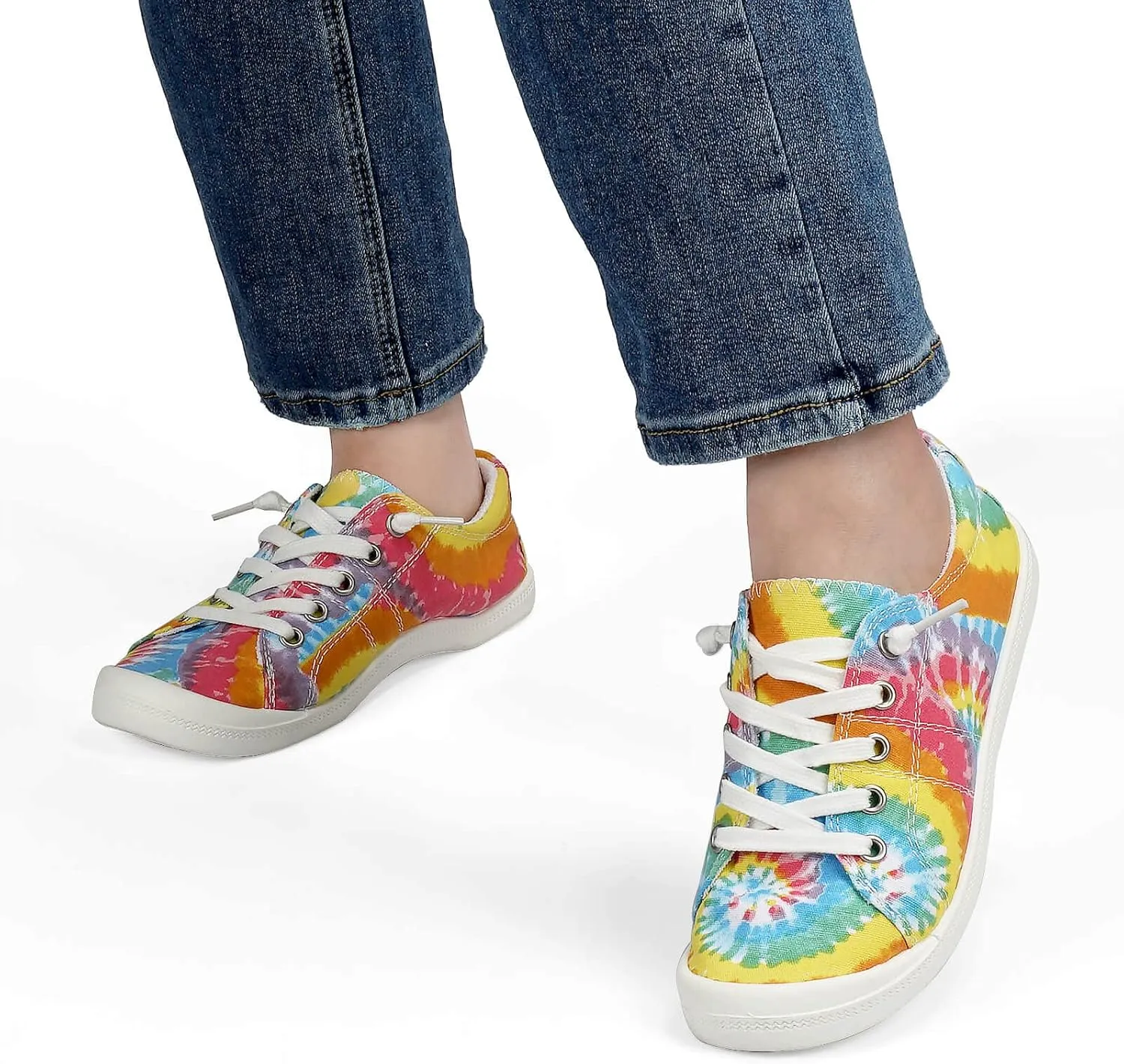Hxlber Women's Low Top Sneaker - Round Toe Comfort Casual Canvas Shoes Fashion Sneakers for Walking for Women