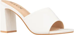 ILLUDE Women’s Block Heel Single Strap Square Toe Heeled Sandal Slip On Mule - Demi - Demi