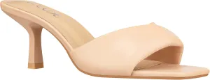 ILLUDE Women’s Low Heel Mules Open Square Toe Slip On Comfortable Cushion Heeled Sandals