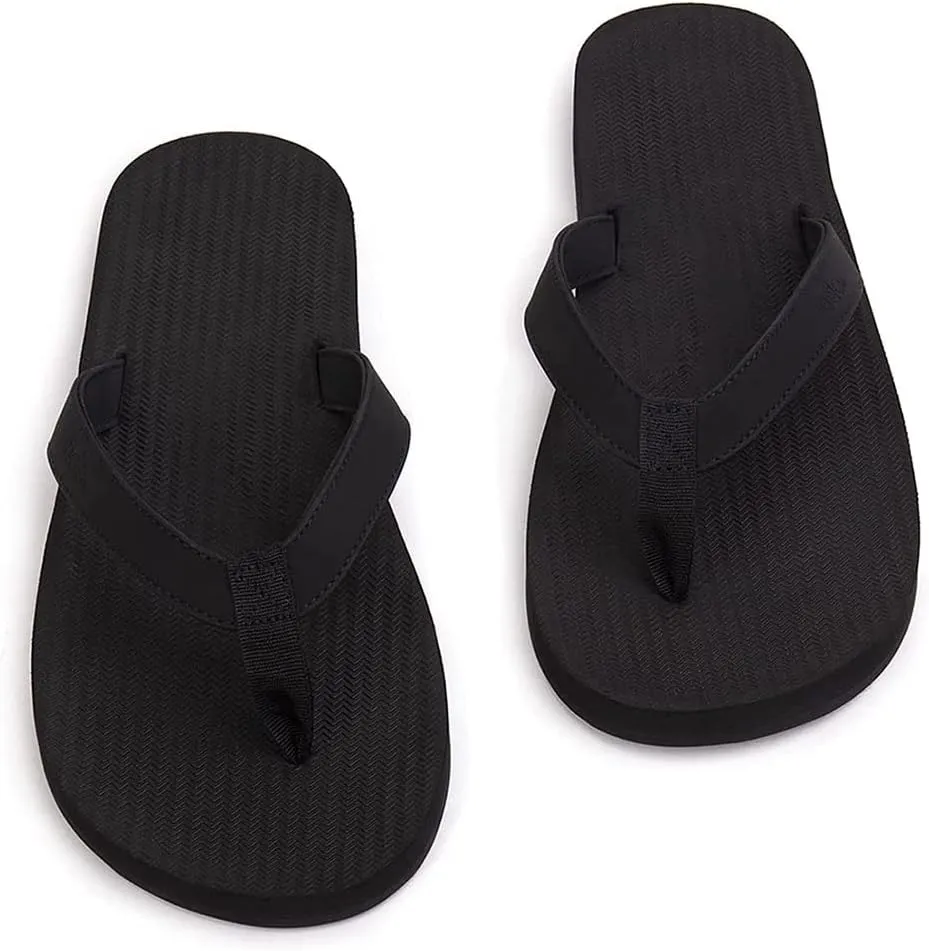 Indosole Men's ESSNTLS Vegan All-Terrain Flip Flops, [Reused Tire Sole, Natural Rubber Arch Support No-slip Footbed, Comfortable ENVRO Strap, Waterproof]