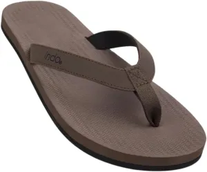 Indosole Men's ESSNTLS Vegan All-Terrain Flip Flops, [Reused Tire Sole, Natural Rubber Arch Support No-slip Footbed, Comfortable ENVRO Strap, Waterproof]