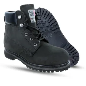 Insulated Soft Toe Women's Work Boot - Black - 10M | 6" Waterproof Boots for Women Soft Toe Boots | Insulated Safety Shoes - Nubuck Leather Slip Resistant Womens Boot Safety Shoes