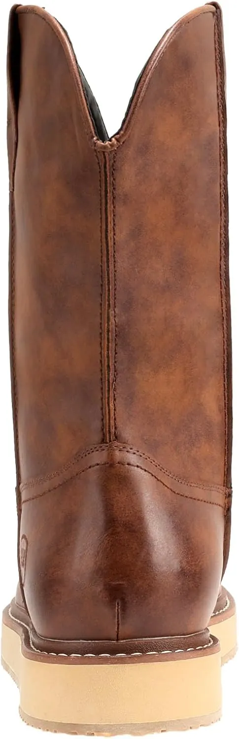IUV Cowboy Boots For Men Western Boot Durable Fashionable Retro Classic Slip Resistant Work Casual Boots