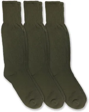 Jefferies Socks Mens Military Combat Uniform Rib Crew Boot Socks 3 Pair Pack