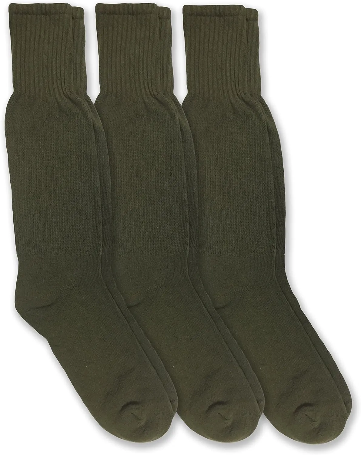 Jefferies Socks Mens Military Combat Uniform Rib Crew Boot Socks 3 Pair Pack