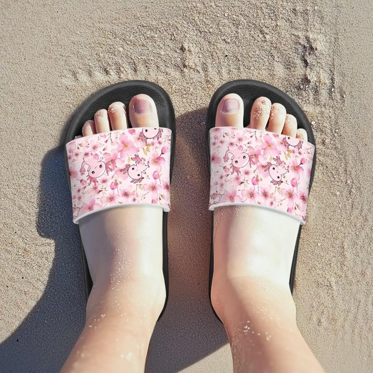 Jeiento Kids Slides for Boy Girl Soft Comfort Children Home Shoes Non-Slip Novelty Open Toe Sandal Youth Shower Shoes