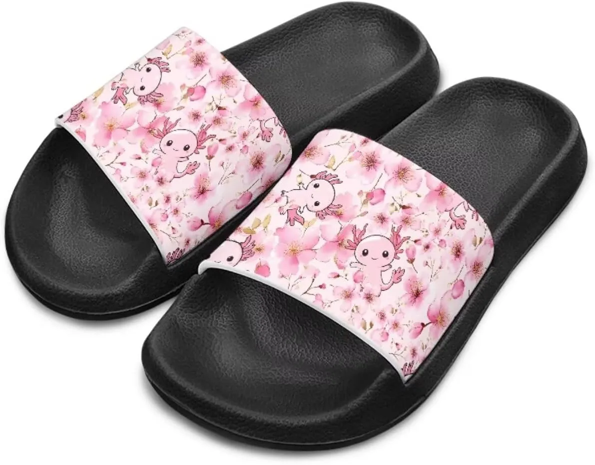Jeiento Kids Slides for Boy Girl Soft Comfort Children Home Shoes Non-Slip Novelty Open Toe Sandal Youth Shower Shoes