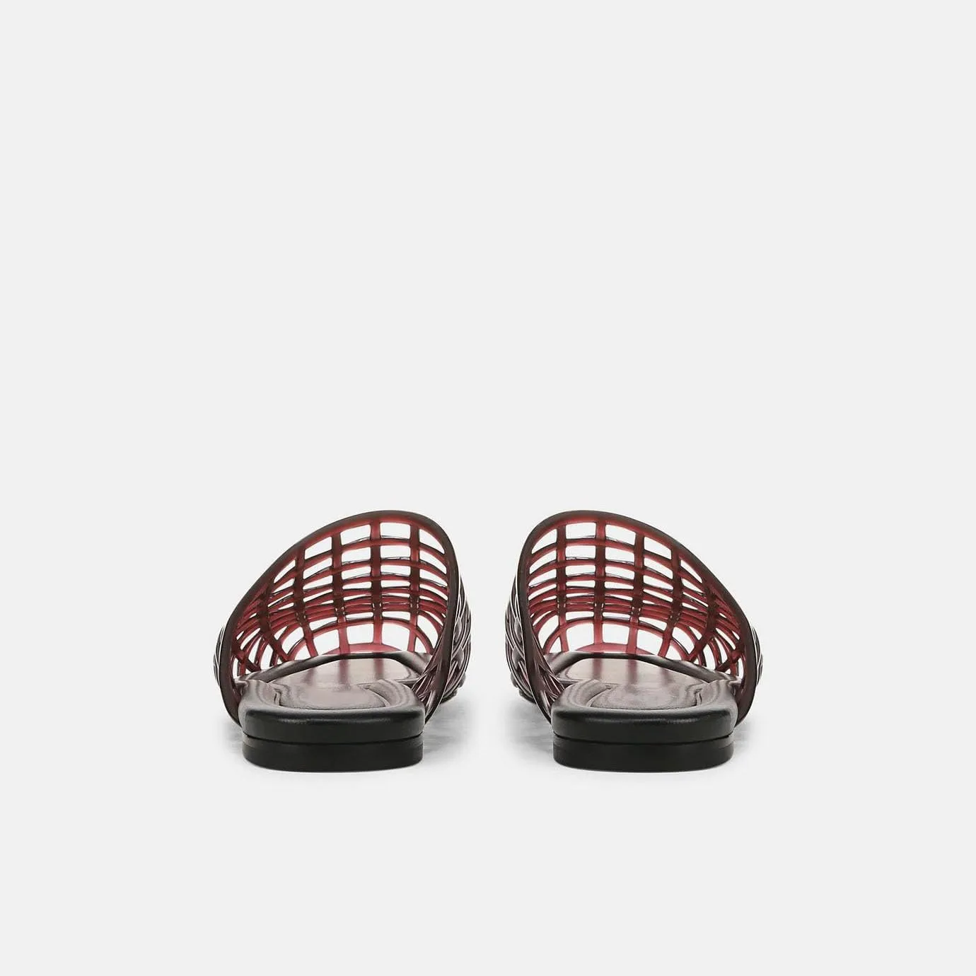 Jelly Mule Flat Sandals for Women Round Toe Mesh Hollow Jellies Mule Flats Summer Beach Jelly Sandals Shoes