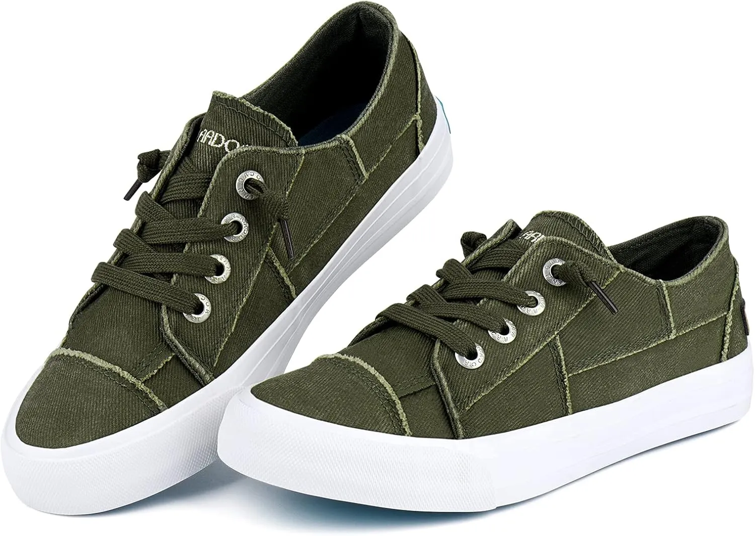 JENN ARDOR Slip On Canvas Shoes for Women Low Top Fashion Sneakers Comfortable Walking Flats