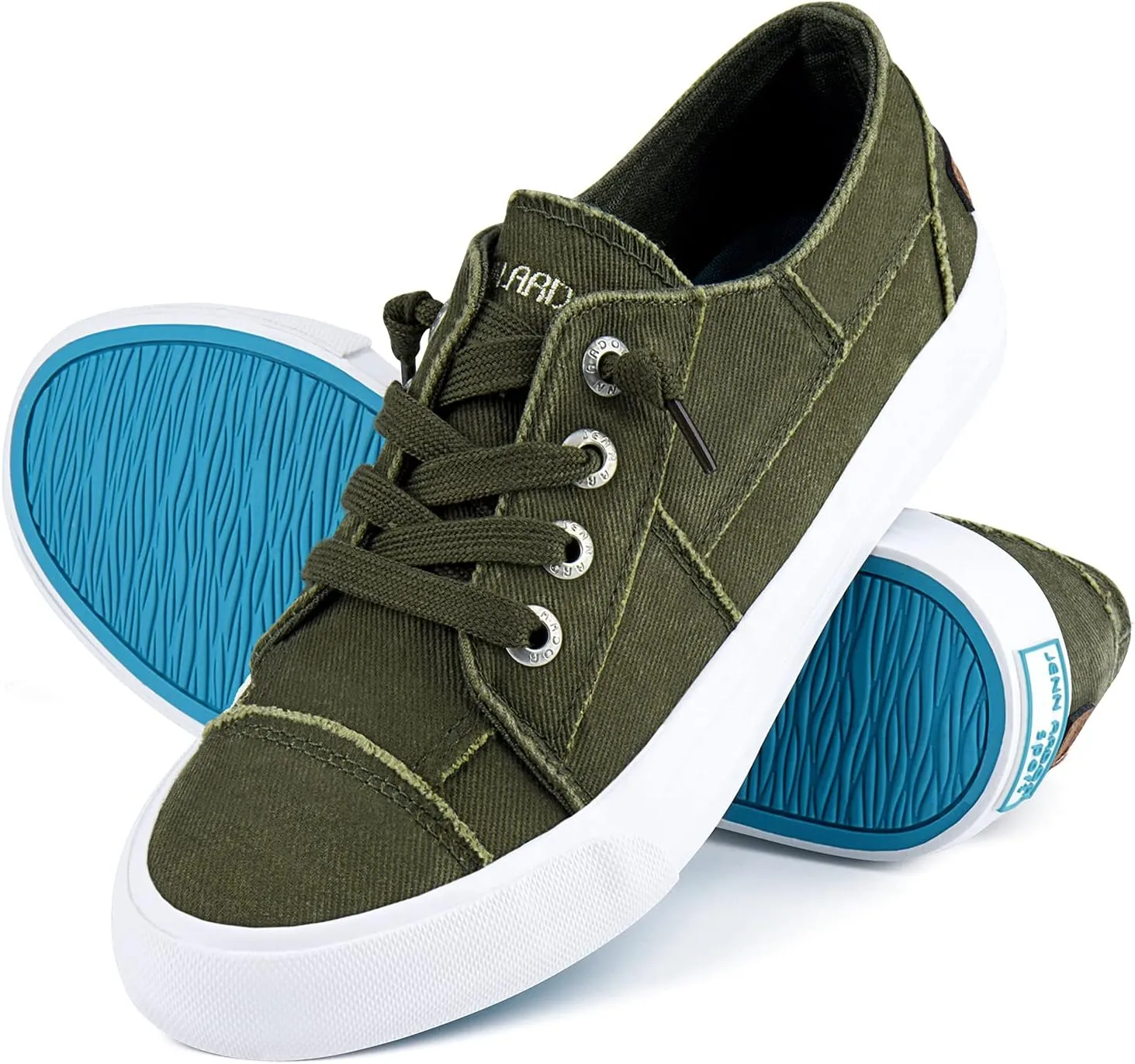 JENN ARDOR Slip On Canvas Shoes for Women Low Top Fashion Sneakers Comfortable Walking Flats