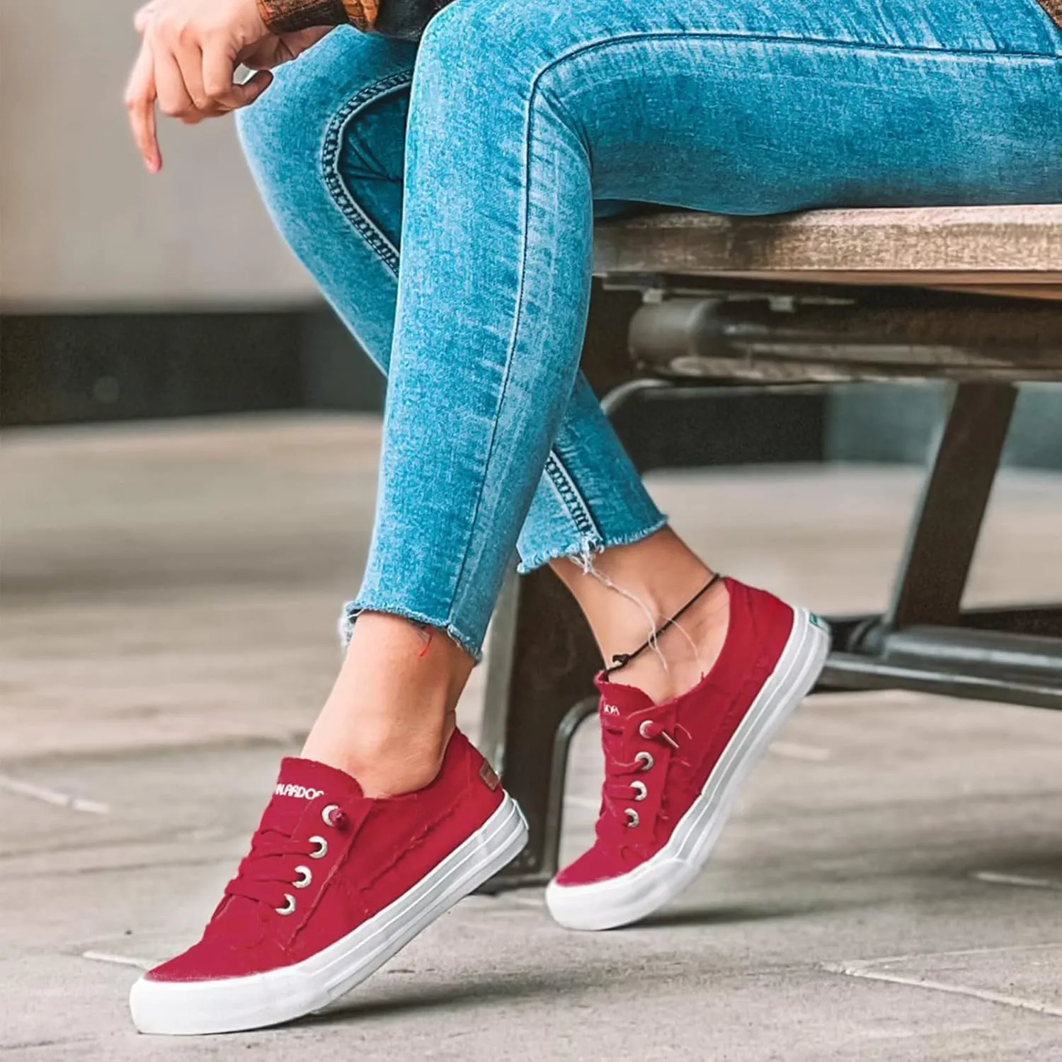 JENN ARDOR Slip On Canvas Shoes for Women Low Top Fashion Sneakers Comfortable Walking Flats