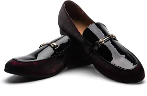 JITAI Mens Leather Shoes Pattern Printing Men's Dress Loafer Shoes Slip-on Casual Loafer Smoking Slipper