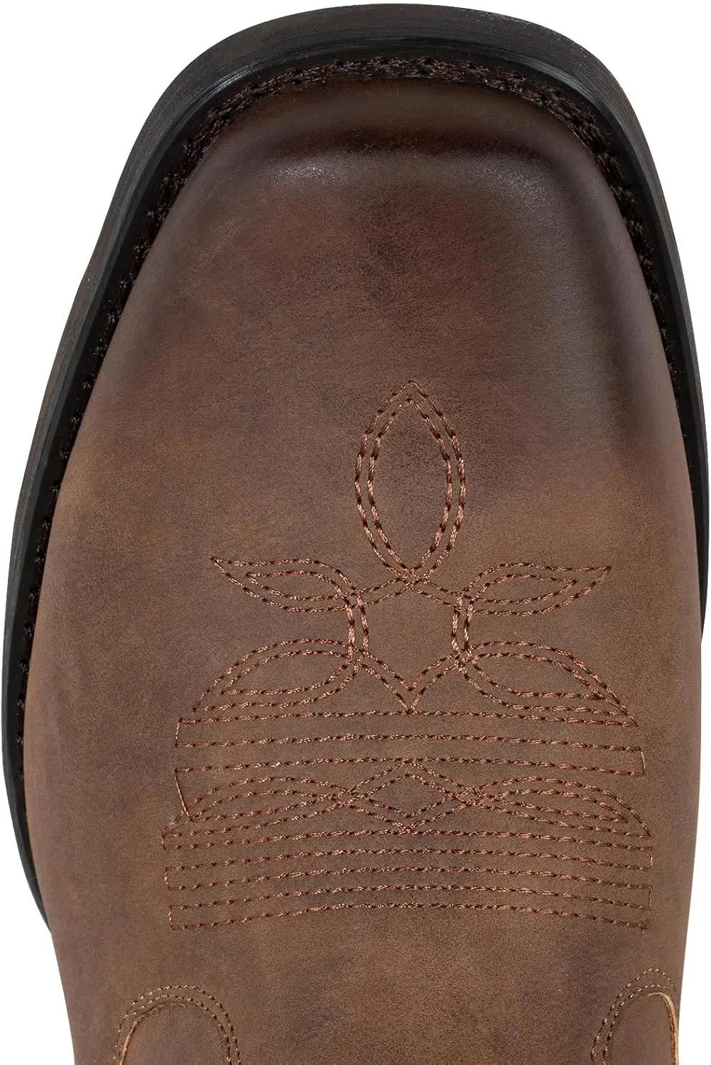 J's.o.l.e Ankle Cowboy Boots for Men Square Toe Western Boot Classic Casual Mens Chelsea Boot Brown
