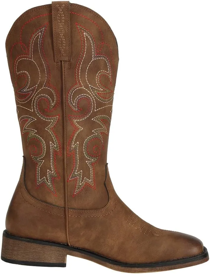 J's.o.l.e Womens Western Square Toe Cowgirl Cowboy Boots Mid Calf