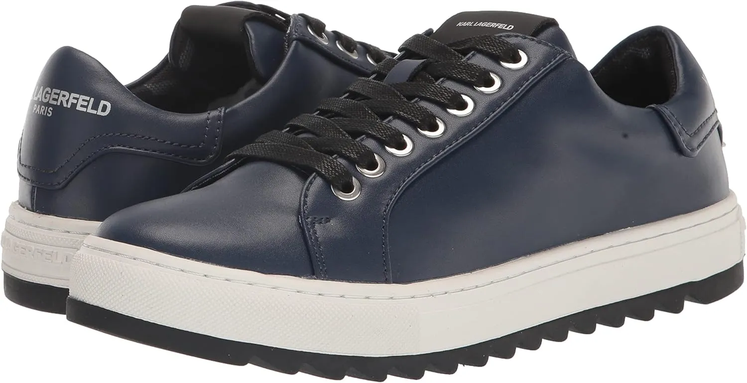 Karl Lagerfeld Paris Men's Recycled Leather Low Top Sneaker