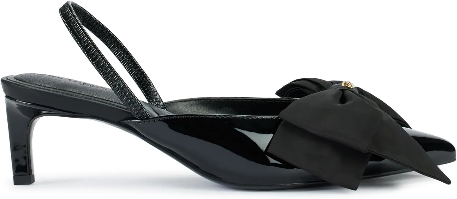 Karl Lagerfeld Paris Women's Sharla Bow Everyday Mule Heeled Sandal