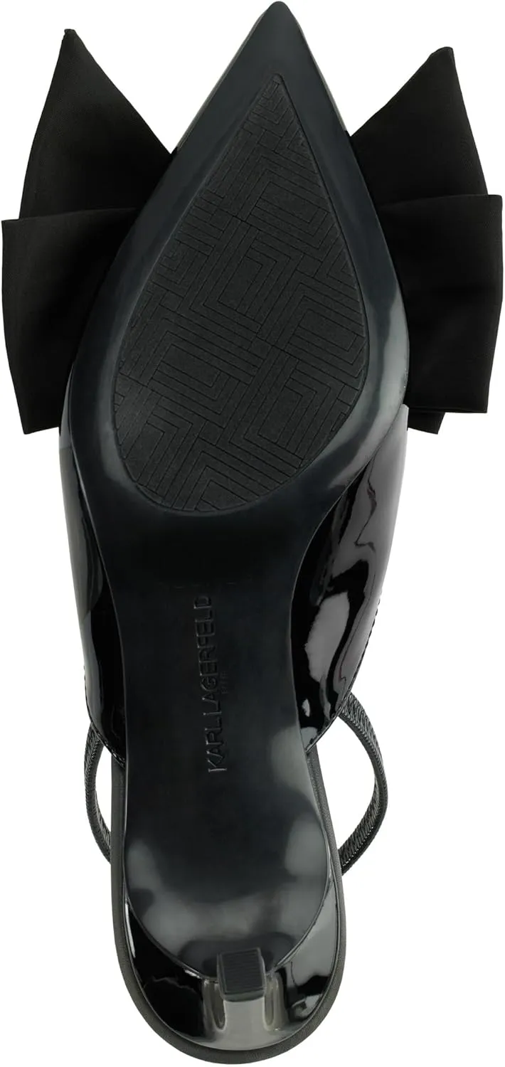Karl Lagerfeld Paris Women's Sharla Bow Everyday Mule Heeled Sandal