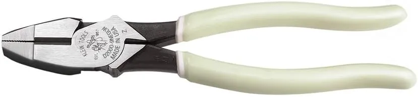 Klein Tools D20009NEGLW Side Cutter Linemans Pliers Cut ACSR, Screws, Nails, Hard Wire, 9-Inch Hi-Viz Pliers
