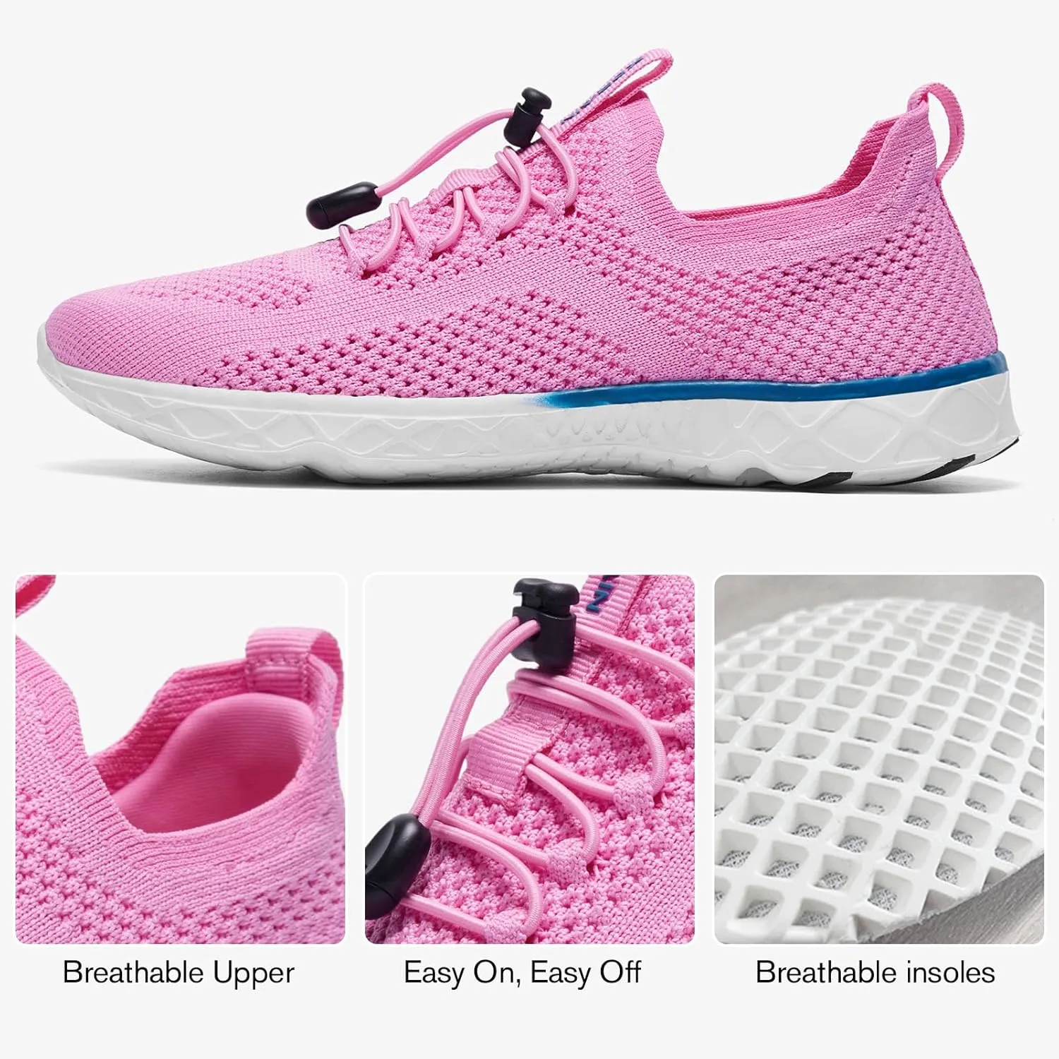 KOLILI Women's Stylish Water Shoes, Tennis Walking Shoes with Arch Support, Best for Water Sports, Travel & Walk
