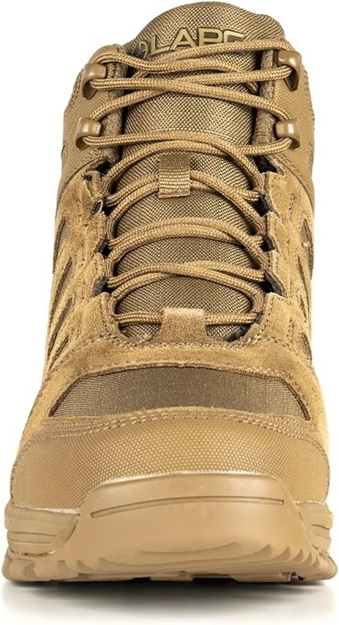 LAPG Men's Terrain Mid Hiking Boots, Durable and Comfortable Outdoor Footwear for Trail, Work and Everyday Wear, Coyote