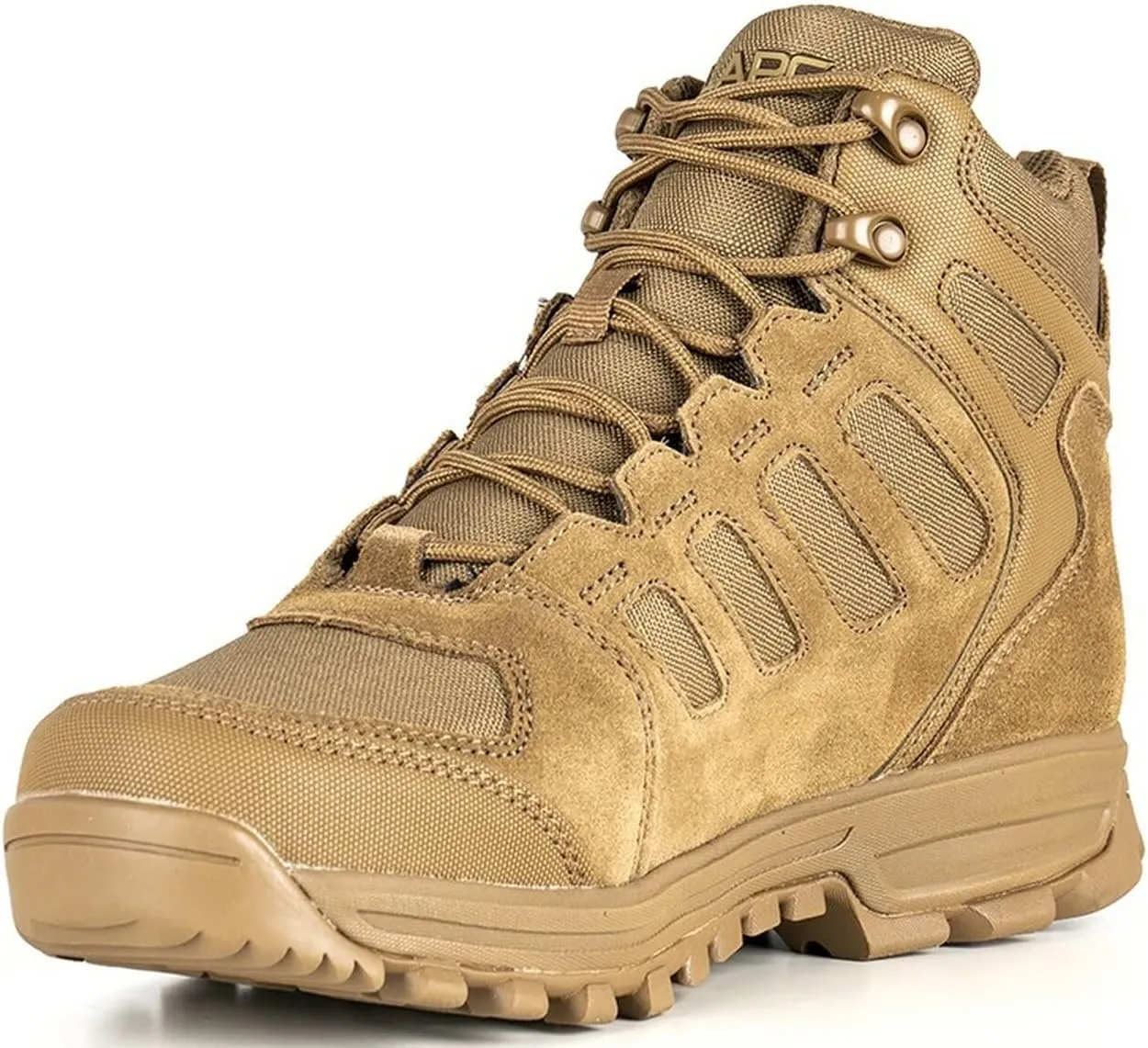 LAPG Men's Terrain Mid Hiking Boots, Durable and Comfortable Outdoor Footwear for Trail, Work and Everyday Wear, Coyote