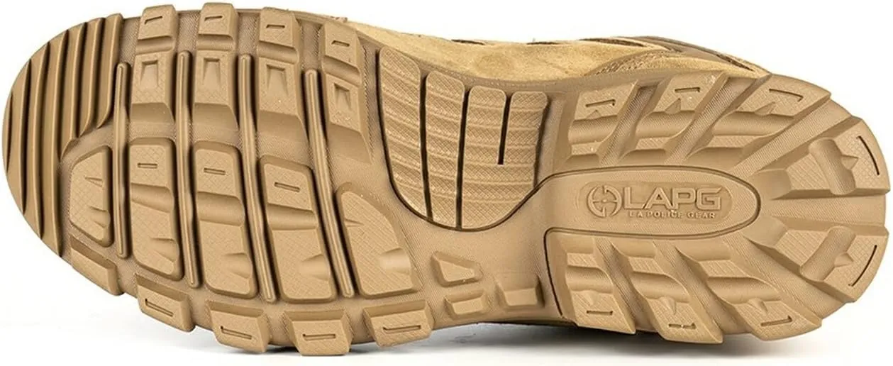 LAPG Men's Terrain Mid Hiking Boots, Durable and Comfortable Outdoor Footwear for Trail, Work and Everyday Wear, Coyote