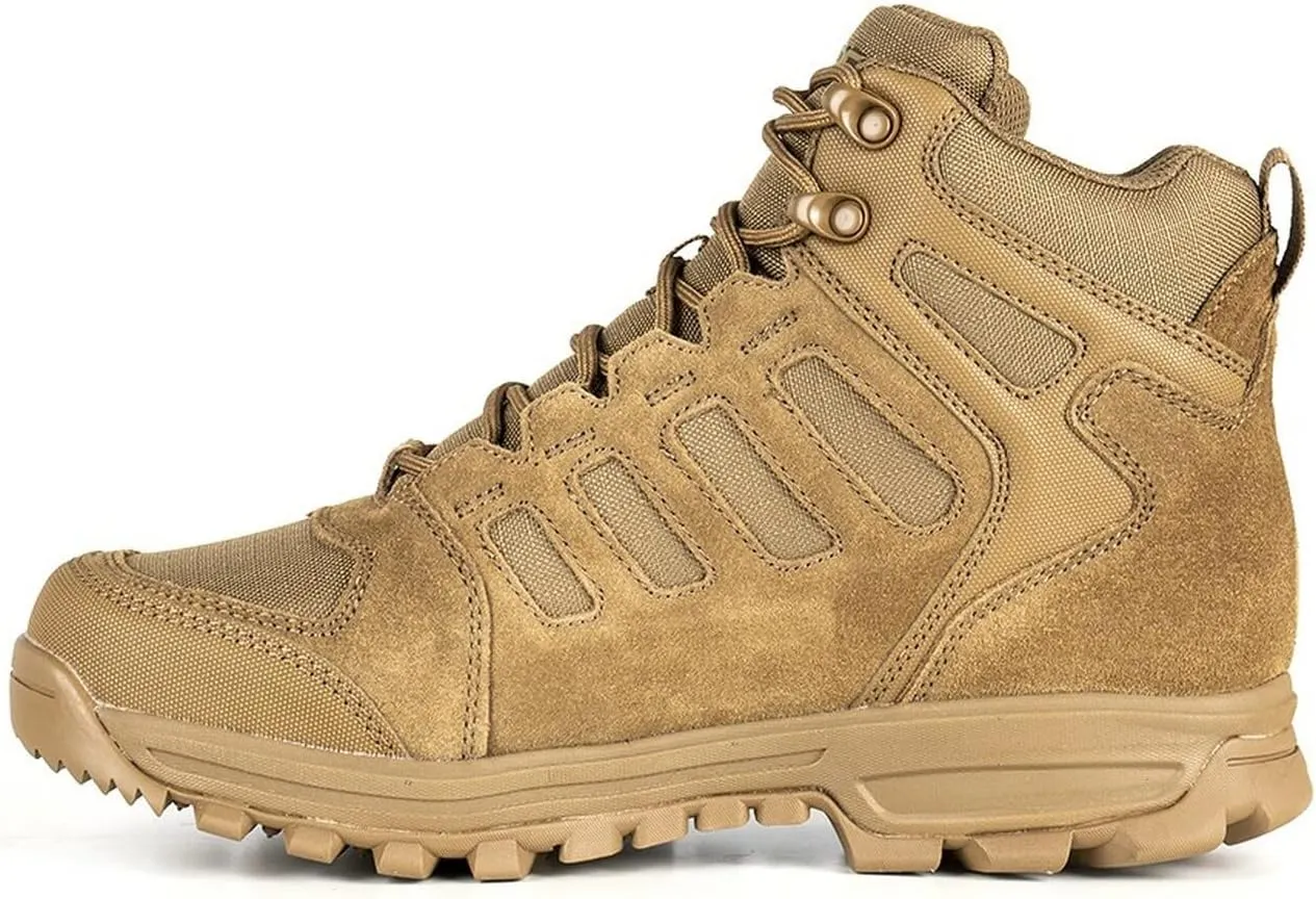 LAPG Men's Terrain Mid Hiking Boots, Durable and Comfortable Outdoor Footwear for Trail, Work and Everyday Wear, Coyote