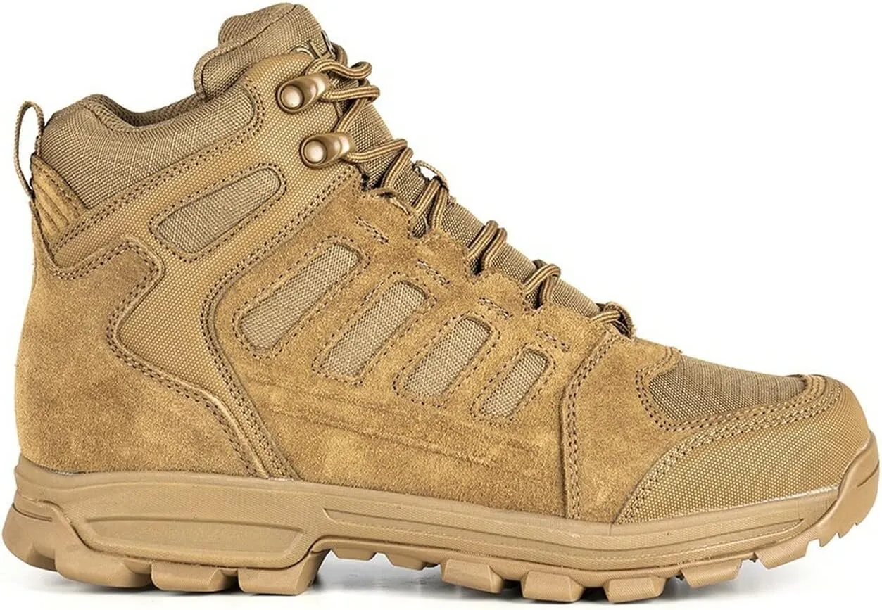 LAPG Men's Terrain Mid Hiking Boots, Durable and Comfortable Outdoor Footwear for Trail, Work and Everyday Wear, Coyote