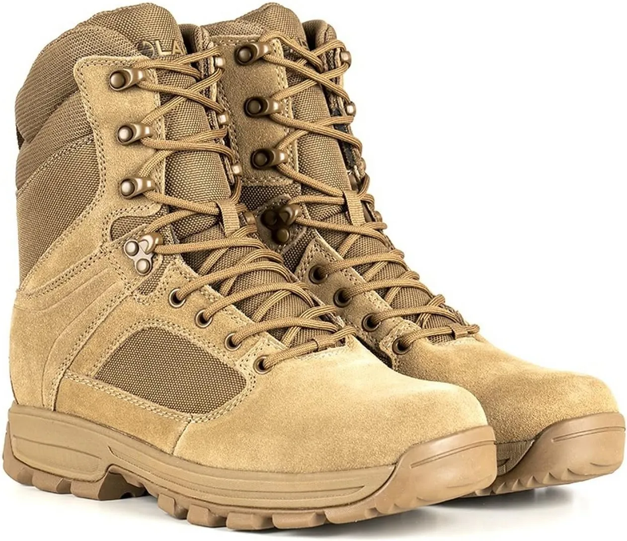LAPG Sector 8" Men's Side-Zip Duty Boots, Durable Tactical Uniform Footwear for Men, Coyote