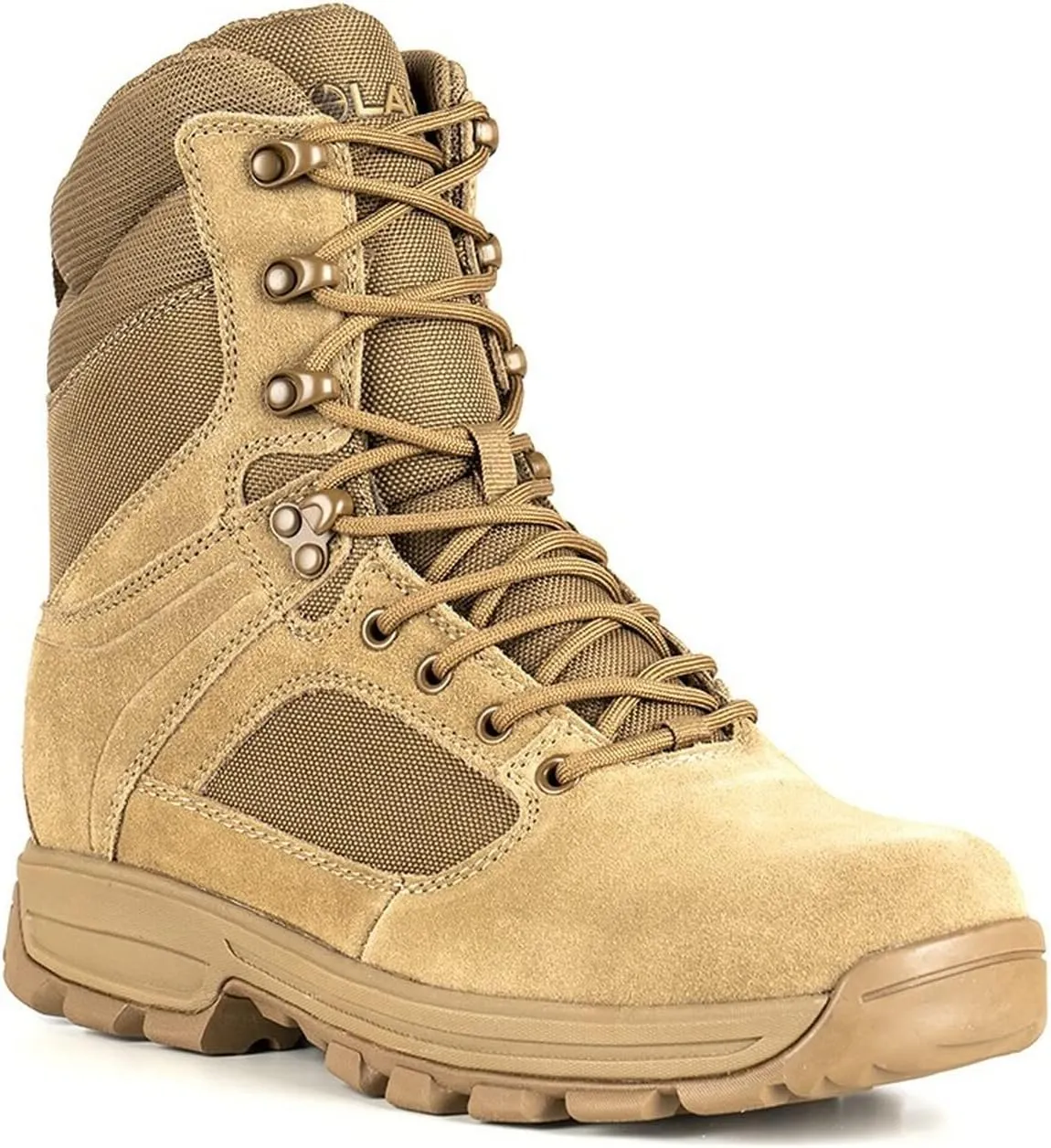 LAPG Sector 8" Men's Side-Zip Duty Boots, Durable Tactical Uniform Footwear for Men, Coyote