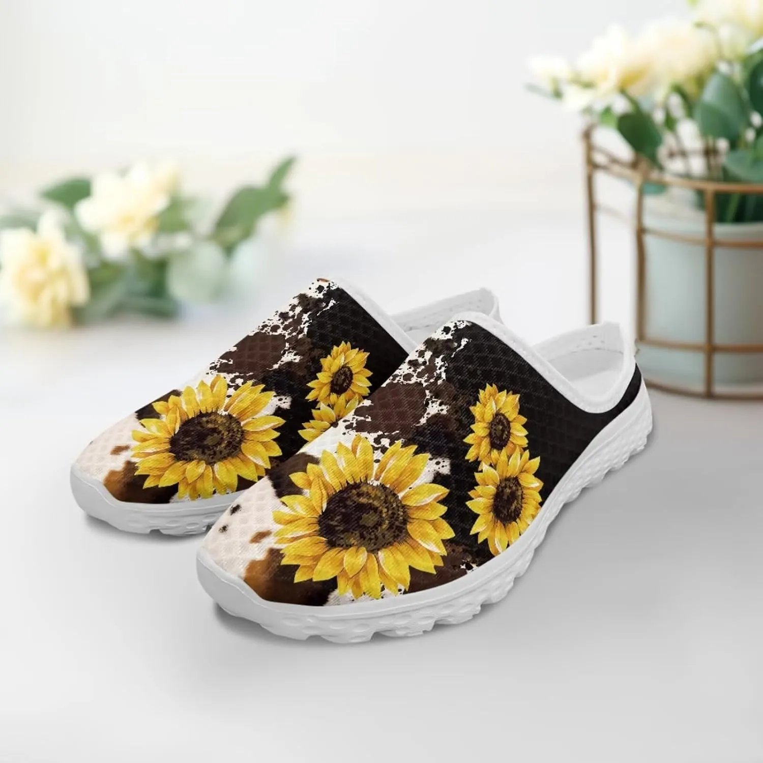 Leopard Print Women Barefoot Slip On Shoes Anti-Slip Mule Sneakers with EVA Outsole Cute Summer Yoga Walking Shoes
