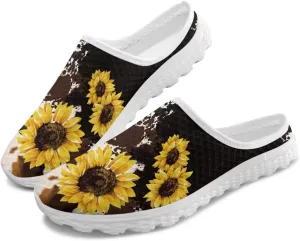 Leopard Print Women Barefoot Slip On Shoes Anti-Slip Mule Sneakers with EVA Outsole Cute Summer Yoga Walking Shoes