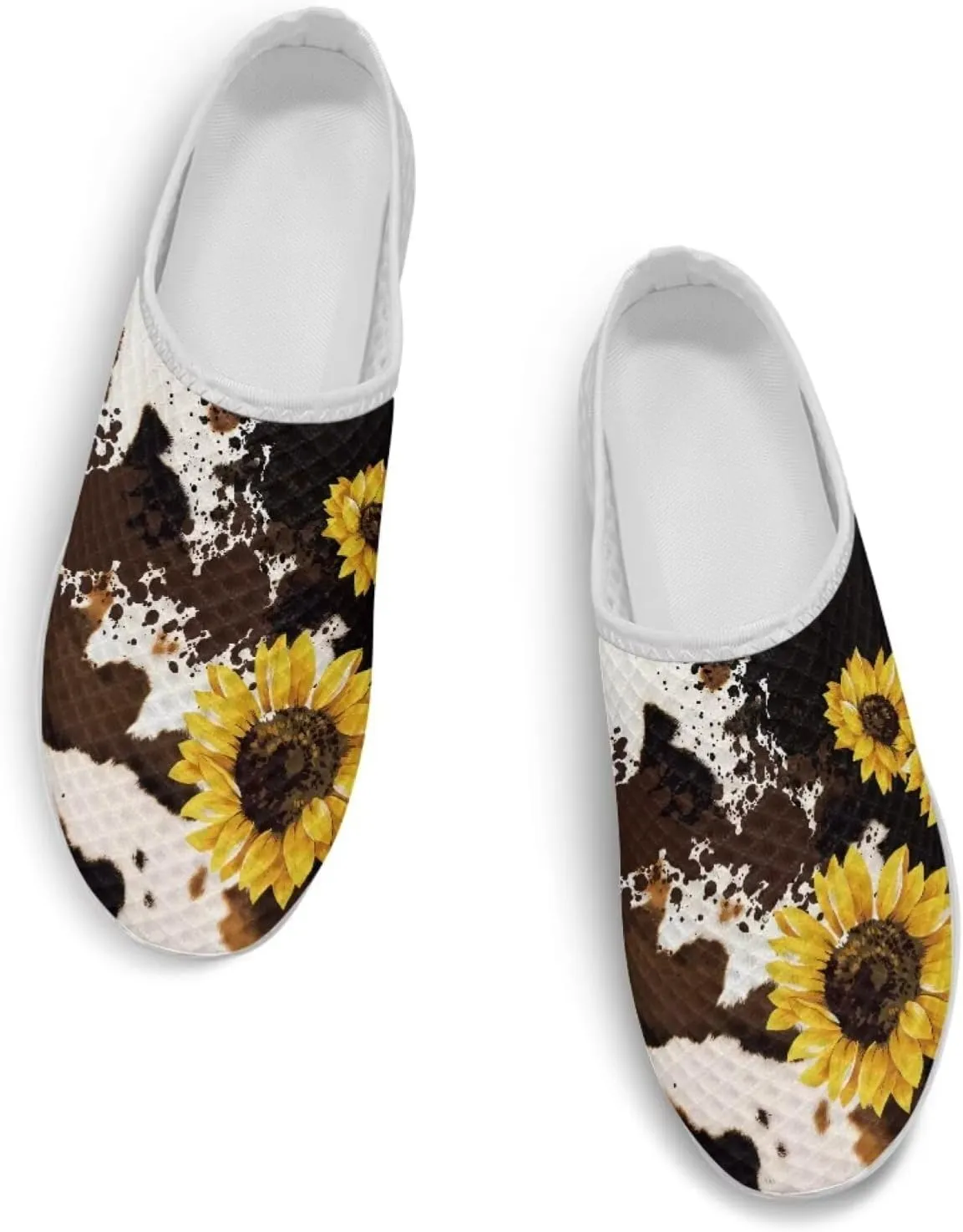 Leopard Print Women Barefoot Slip On Shoes Anti-Slip Mule Sneakers with EVA Outsole Cute Summer Yoga Walking Shoes