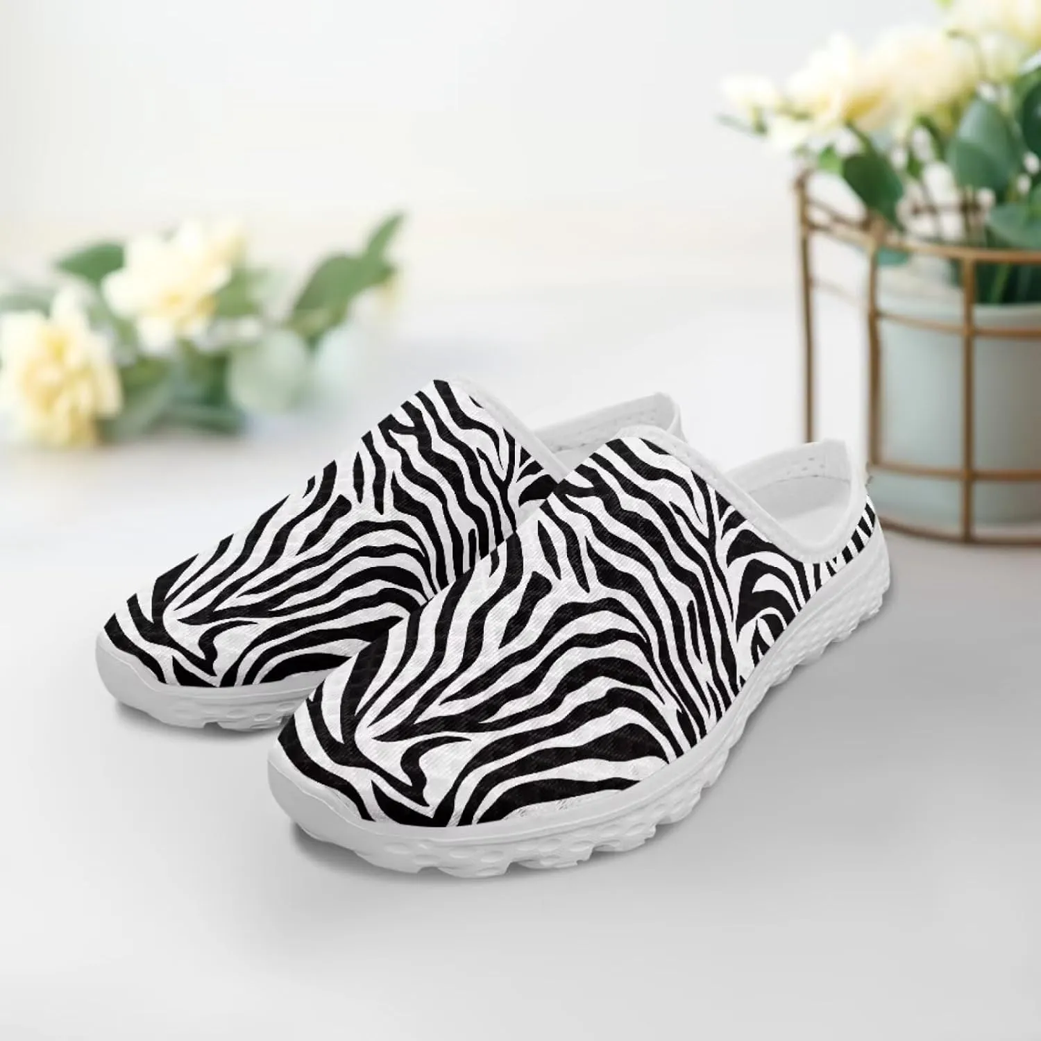Leopard Print Women Barefoot Slip On Shoes Anti-Slip Mule Sneakers with EVA Outsole Cute Summer Yoga Walking Shoes
