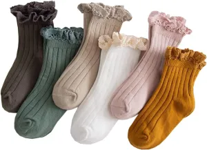 Little Girls Vintage Ruffle Ankle Lace Socks Toddler Girl Boot Socks