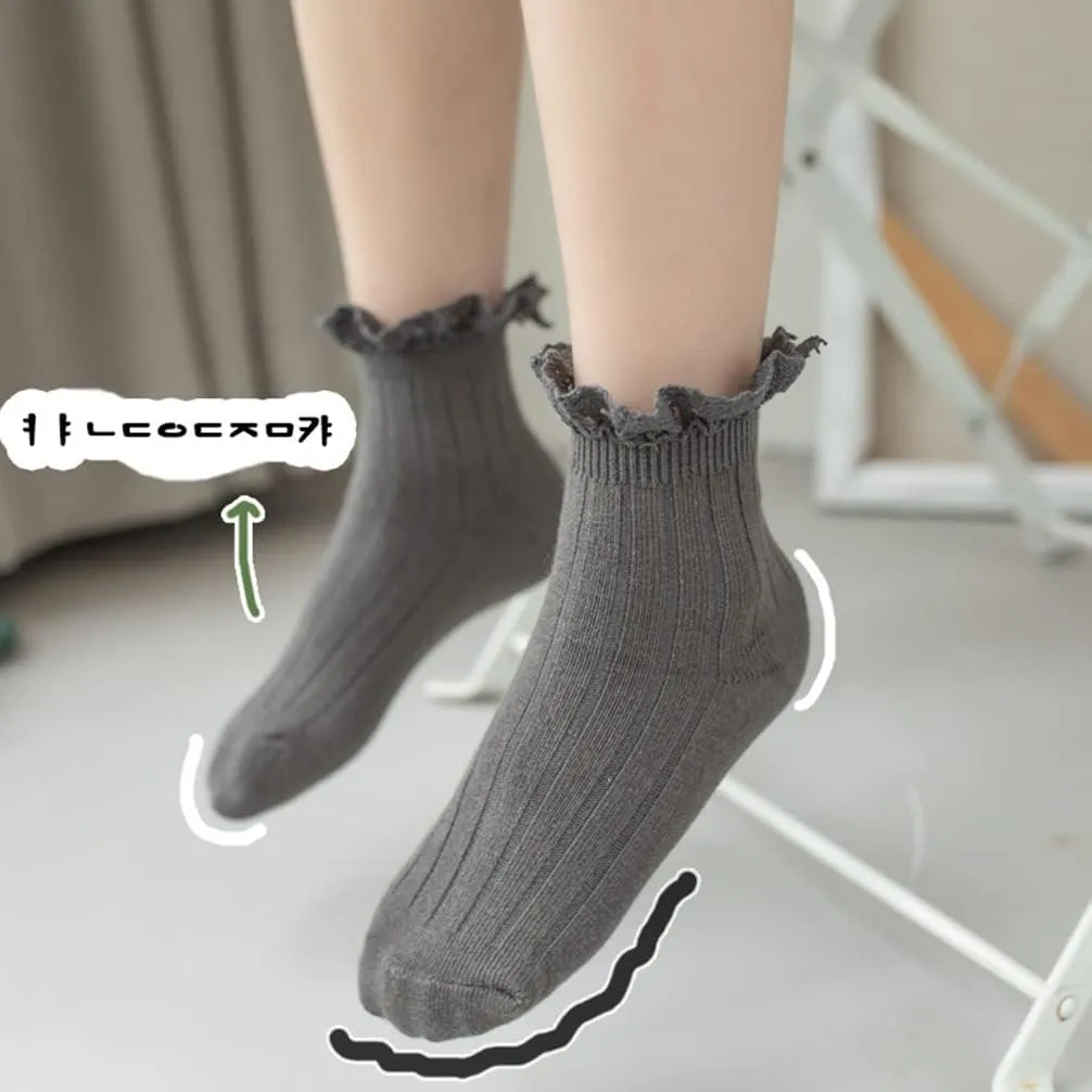 Little Girls Vintage Ruffle Ankle Lace Socks Toddler Girl Boot Socks
