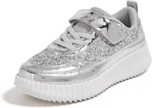 LUCKY STEP Kid's Glitter Running Sneaker Sparkly Braided Shiny Bling Princess Shoes School Athletic Walking Shoes for Children/Boys/Girls