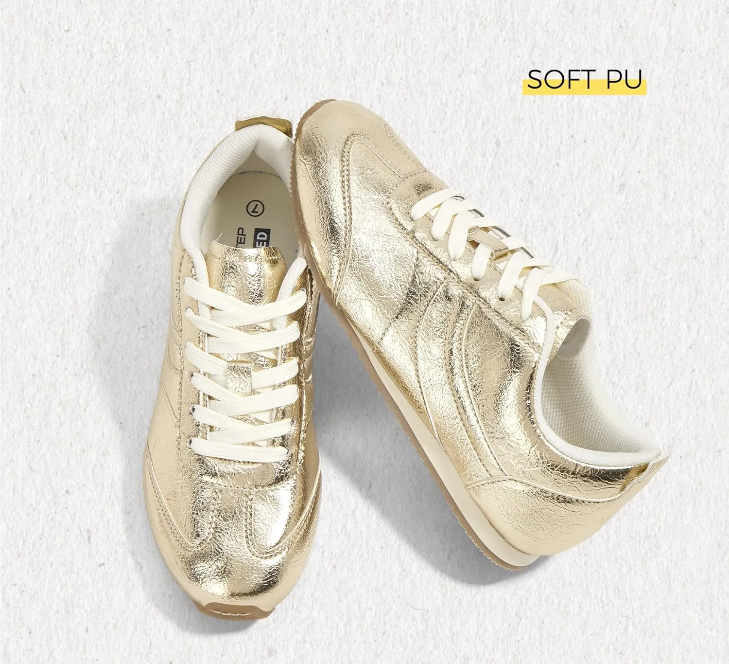 LUCKY STEP Women's Fashion Sneakers Low Profile Trending Lightweight Comfortable Casual Walking Workout Retro Athletic Low Top Tennis Shoes