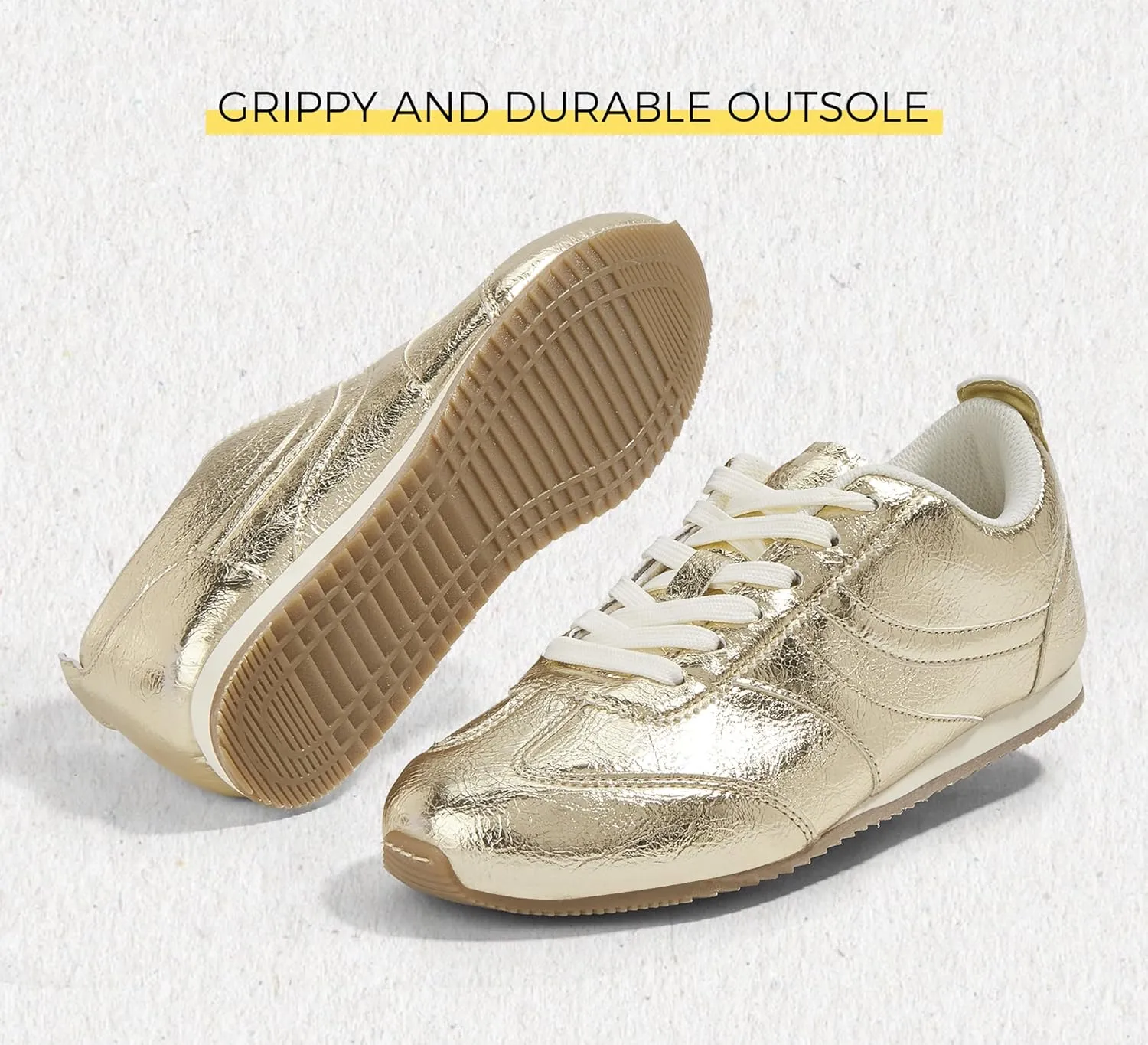 LUCKY STEP Women's Fashion Sneakers Low Profile Trending Lightweight Comfortable Casual Walking Workout Retro Athletic Low Top Tennis Shoes