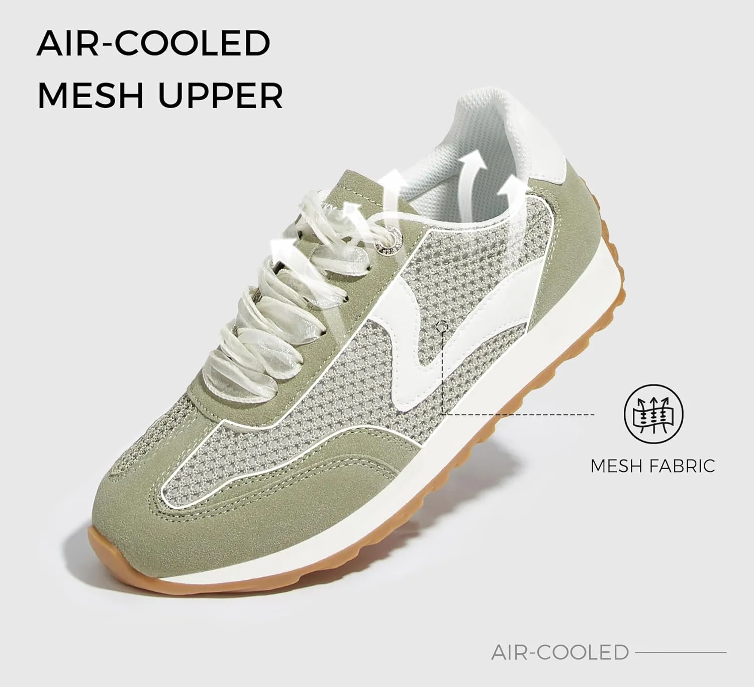 LUCKY STEP Women's Fashion Sneakers Trendy Tennis Shoes Neutral Stylish Retro Trainers Casual Running Walking Shoes